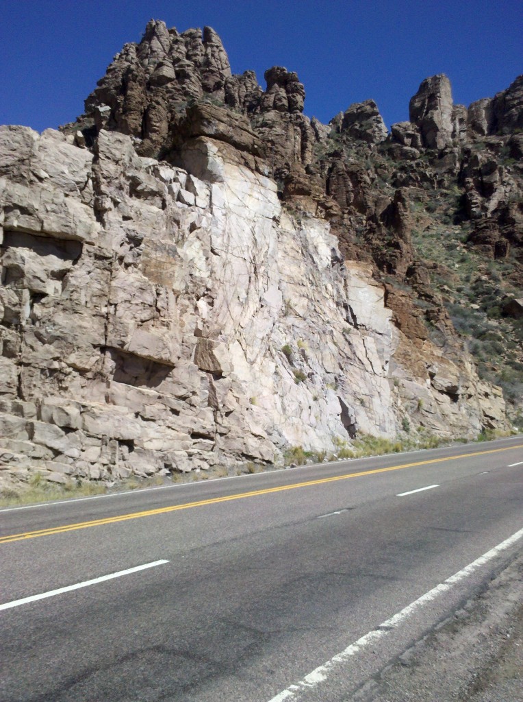 Mountains and cut on east side of Queen Creek Tunnel
