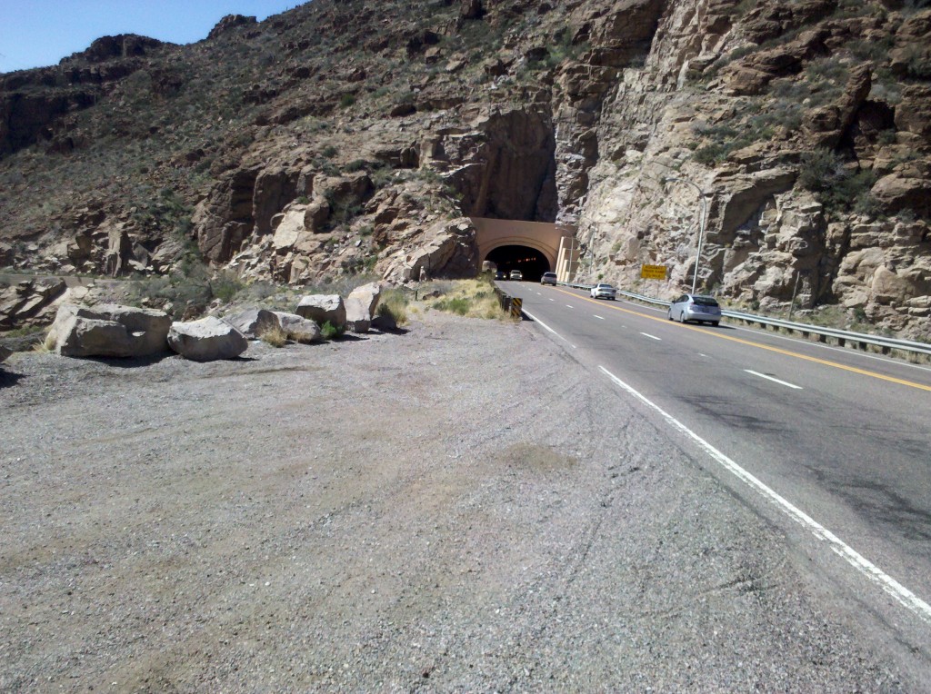 View of exit of Queen Creek Tunnel