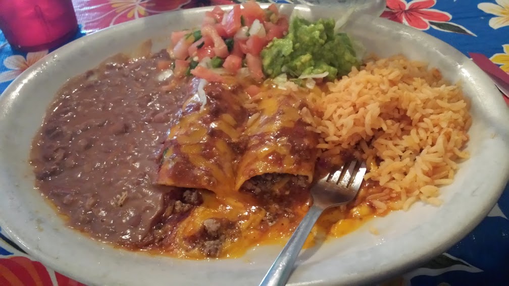 We all ordered something different at this Mexican Restaurant in Round Top - I had beef enchiladas and they were excellent! 